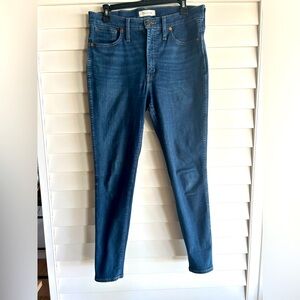 MADEWELL 10” High Rise Skinny Jeans dark wash